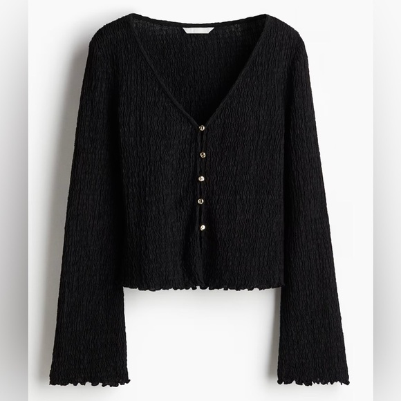 Black Button-Up Textured Cardigan NWT - Picture 1 of 7